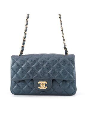 Chanel Chain Shoulder Bag Mini Quilted 20 CC Logo Caviar Leather